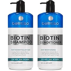 Biotin Shampoo and Conditioner Set - Sulfate and Paraben Free Treatment for Men and Women - Hair Thickening Volumizing Products to Help Boost Thinning Hair with Added Keratin