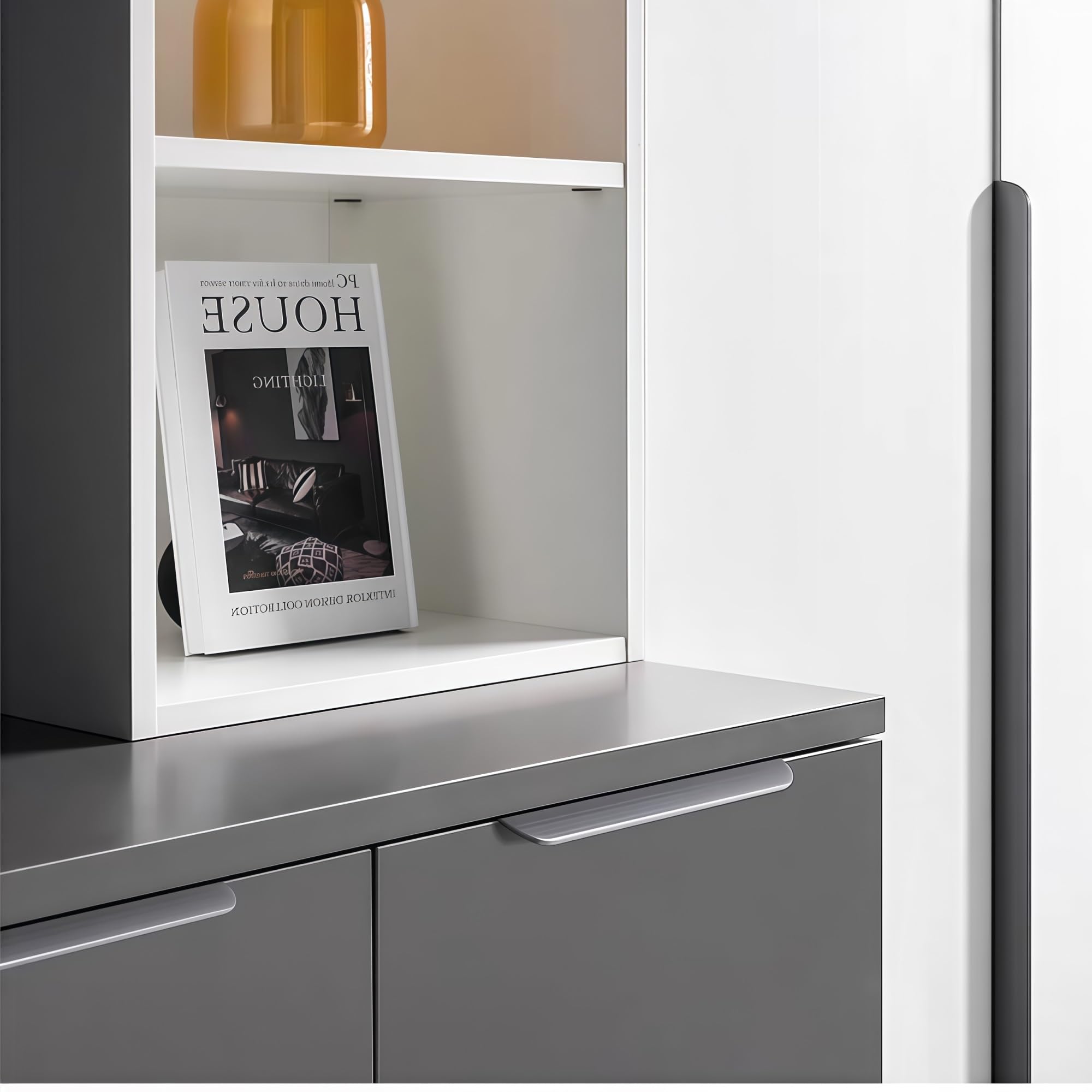 2er Set versteckter Schrankgriff Alu Raffinierte graue Möbelgriffe