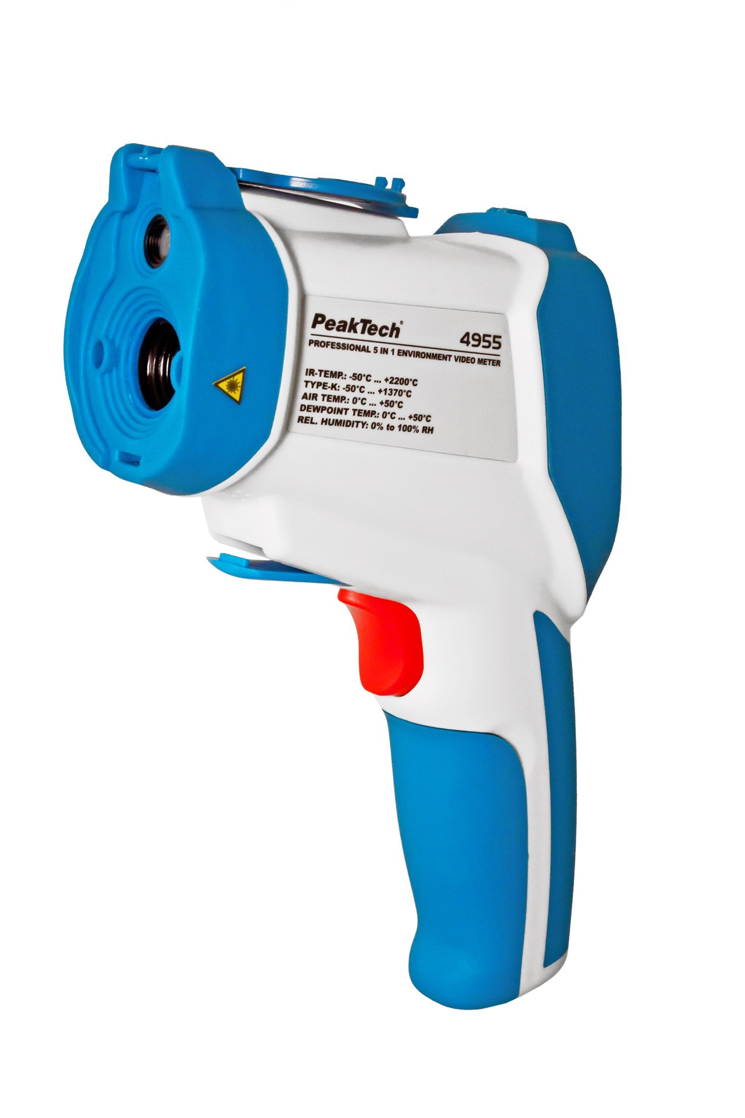 PeakTech P 4955 IR Thermometer Datenlogger bis 2200 °C, Infrarot Thermo-Hygrometer mit Dual Laser, Fotofunktion und Videoaufzeichnung