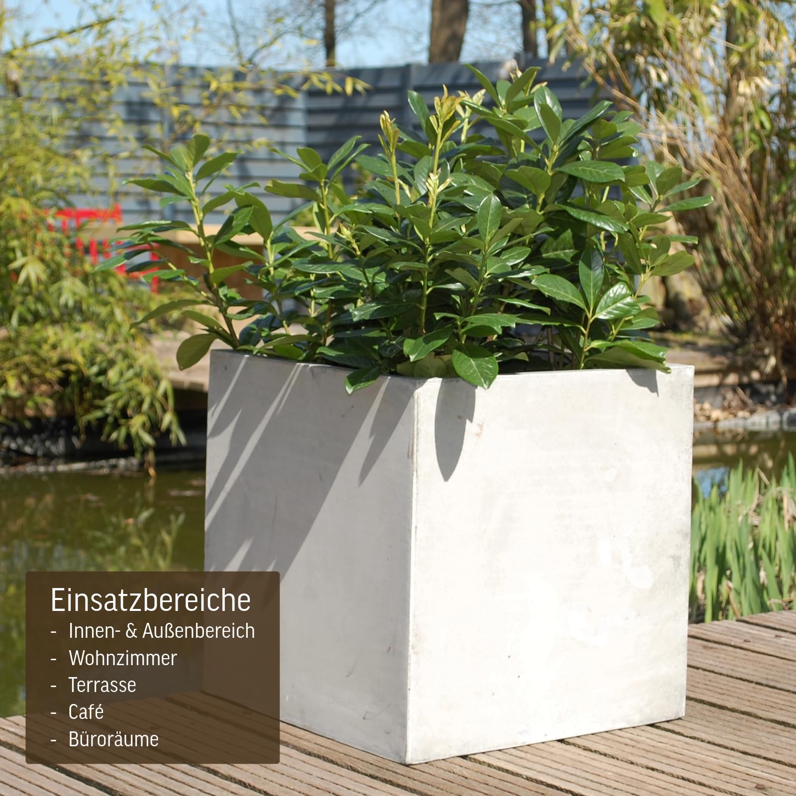 VIVANNO Pflanzkbel Fiberglas Block Frostsicher - 50x50x50 cm -  Beton-Design Grau - Blumenkbel Quadratisch fr Drauen und Drinnen :  Amazon.de: Garten
