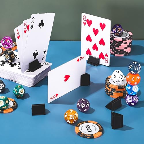 Miniatura 7 de 30 soportes para tarjetas de juego, soportes de plástico para tarjetas, soporte de juegos de mesa para juegos de fiesta (negro)