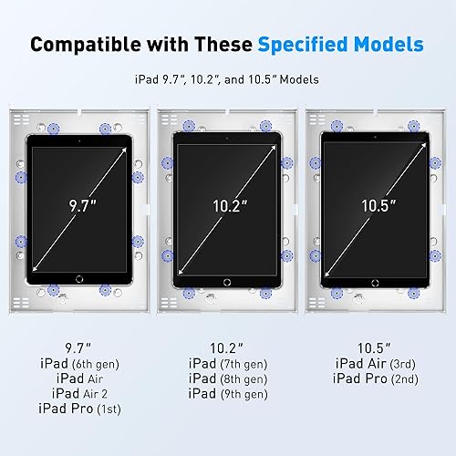 Miniatura 10 de AboveTEK Soporte de quiosco antirrobo para iPad  Soporte de seguridad para iPad POS y soporte de tableta con bloqueo  Base resistente, giro de 360,