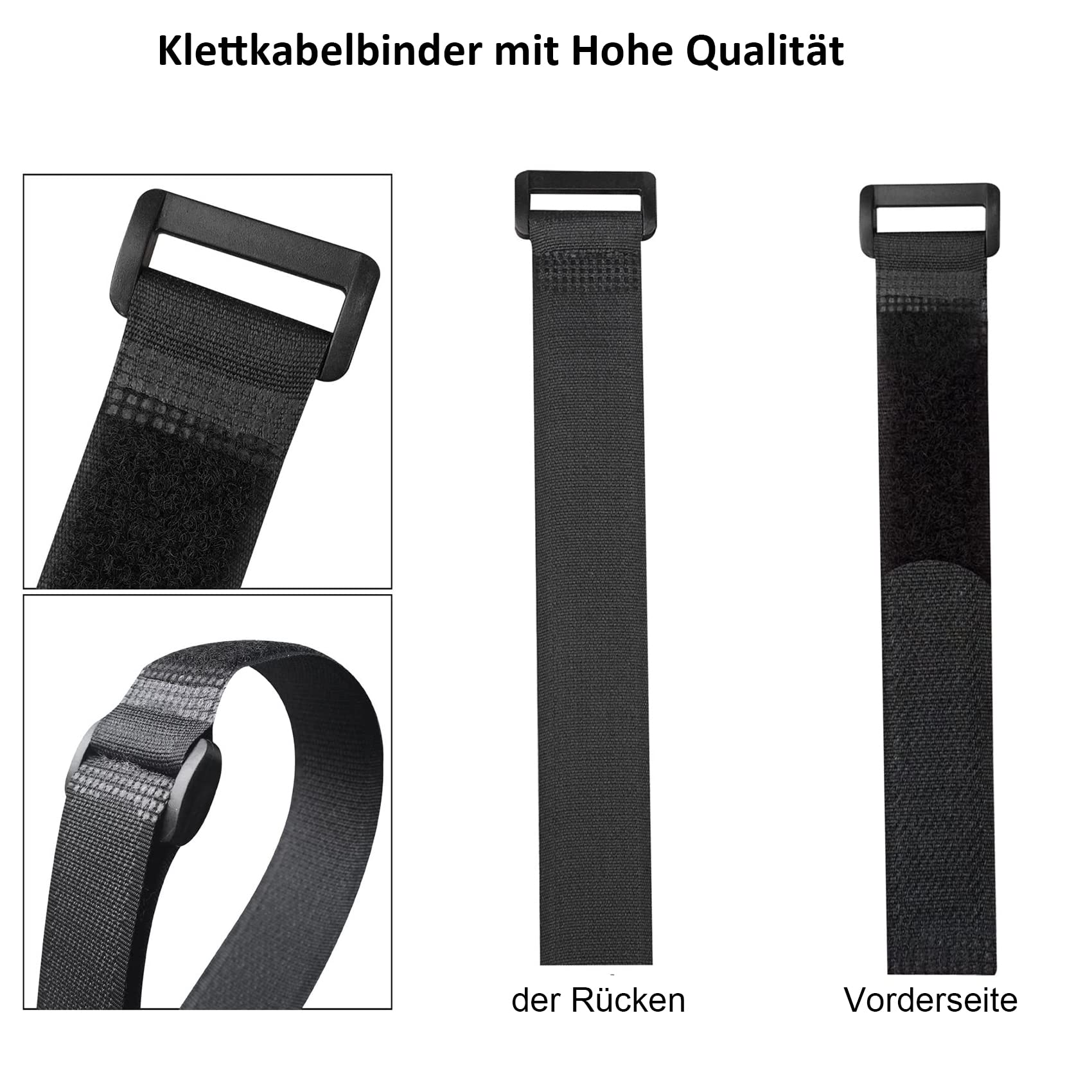 Wiederverwendbare Kabelbinder 20 Stück – 15,2 Cm, Verstellbar Mit Klettverschluss