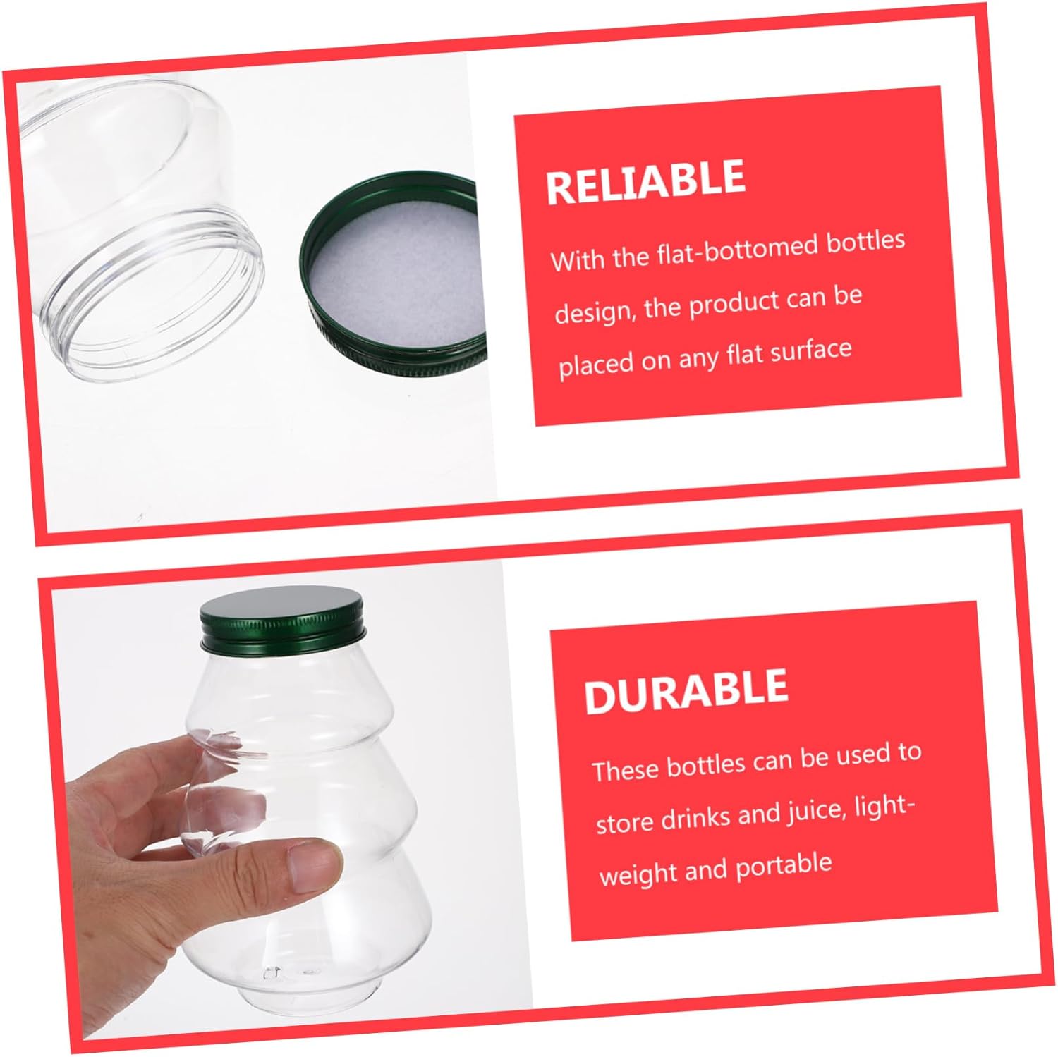 10pcs Airtight Juice Containers Lids Christmas Tree Tea Bottles for Drinks Decorative Beverage Holders Sealed Packaging for Parties and Lunches