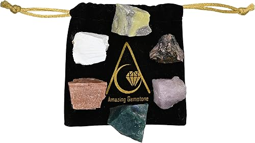 Miniatura 5 de Cristales para manifestación de amor, juego de 6 cristales curativos de cuarzo rosa, rodonita, piedra lunar melocotón, serpentina, escolecita y