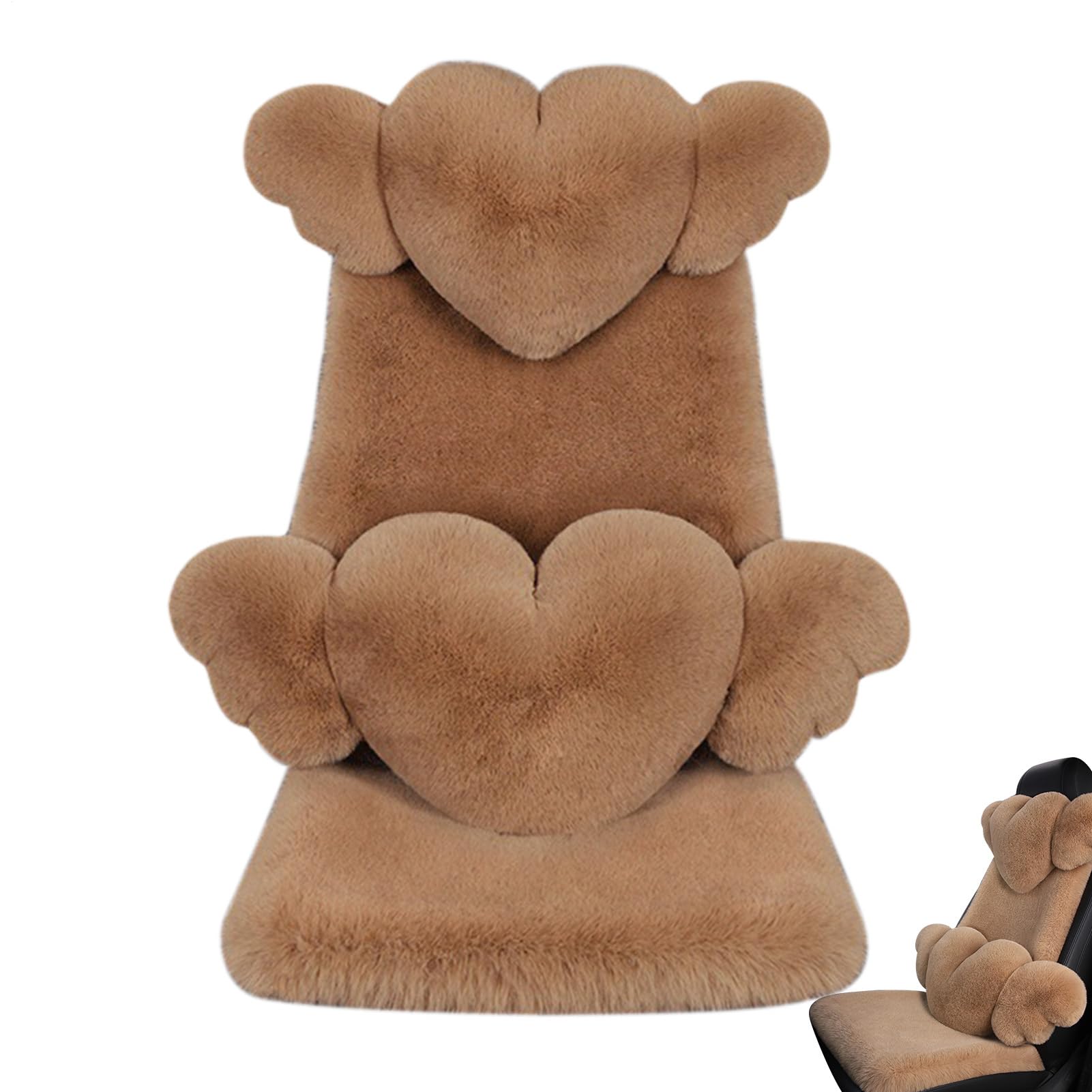 Housse siège auto peluche soutien lombaire protège-siège chauffant hiver