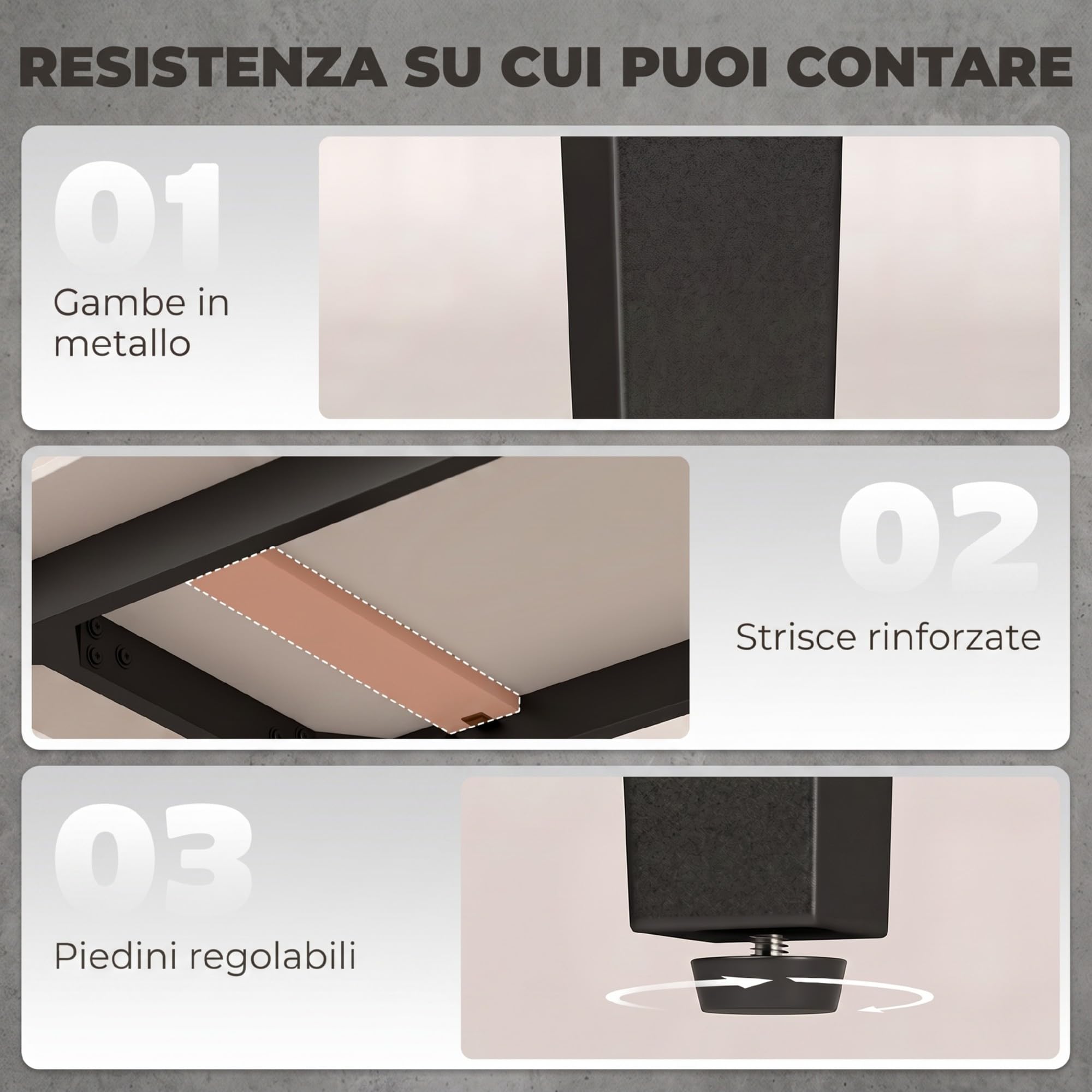 HOMCOM Tavolo da Pranzo per 4 Persone Tavolo Cucina 130x70x75 cm Marrone