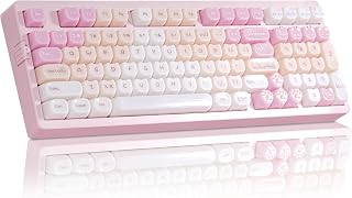 ZORNHER ZH980 Pink Mechanical Keyboard,95% Cat Keyboard Cute,Kawaii Kitty Keycaps,Pink Gaming Keyboard with Number Pad,Jelly Ceramic Keycap,Creamy Sounding Switches
