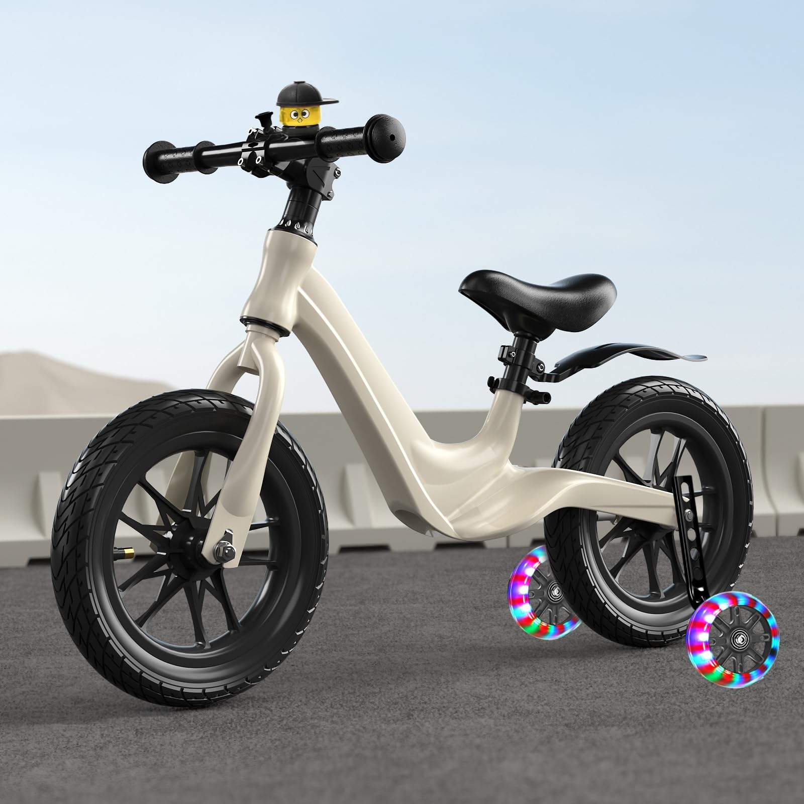 Ruote di Supporto per Bicicletta,Ruote di Supporto Regolabili per Biciclette,Rotelle Universali Bici,con Ruote di Sicurezza Luminose,Bicicletta Stabilizzatori Laterali Bici,per 12-20 Pollici