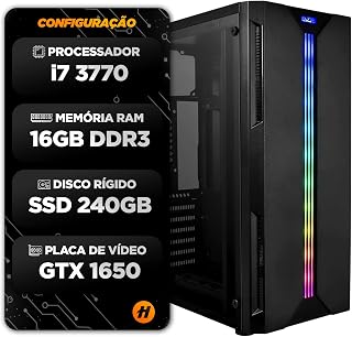 PC GAMER HERTZ CORE I7 16GB SSD 240GB GTX1650 4GB 500W GABINETE RGB