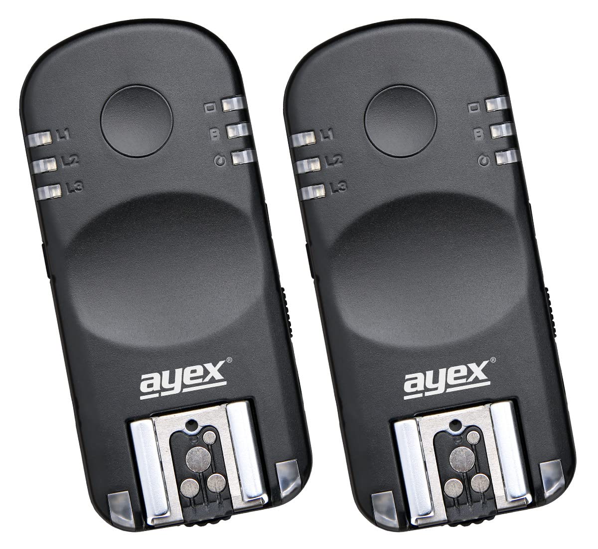 ayex AX-BA1 Funk-Blitzauslöser und Kamera-Fernauslöser Kompatibel mit Nikon Blitz- und Kameraauslöser-Set mit 2 Transceivern