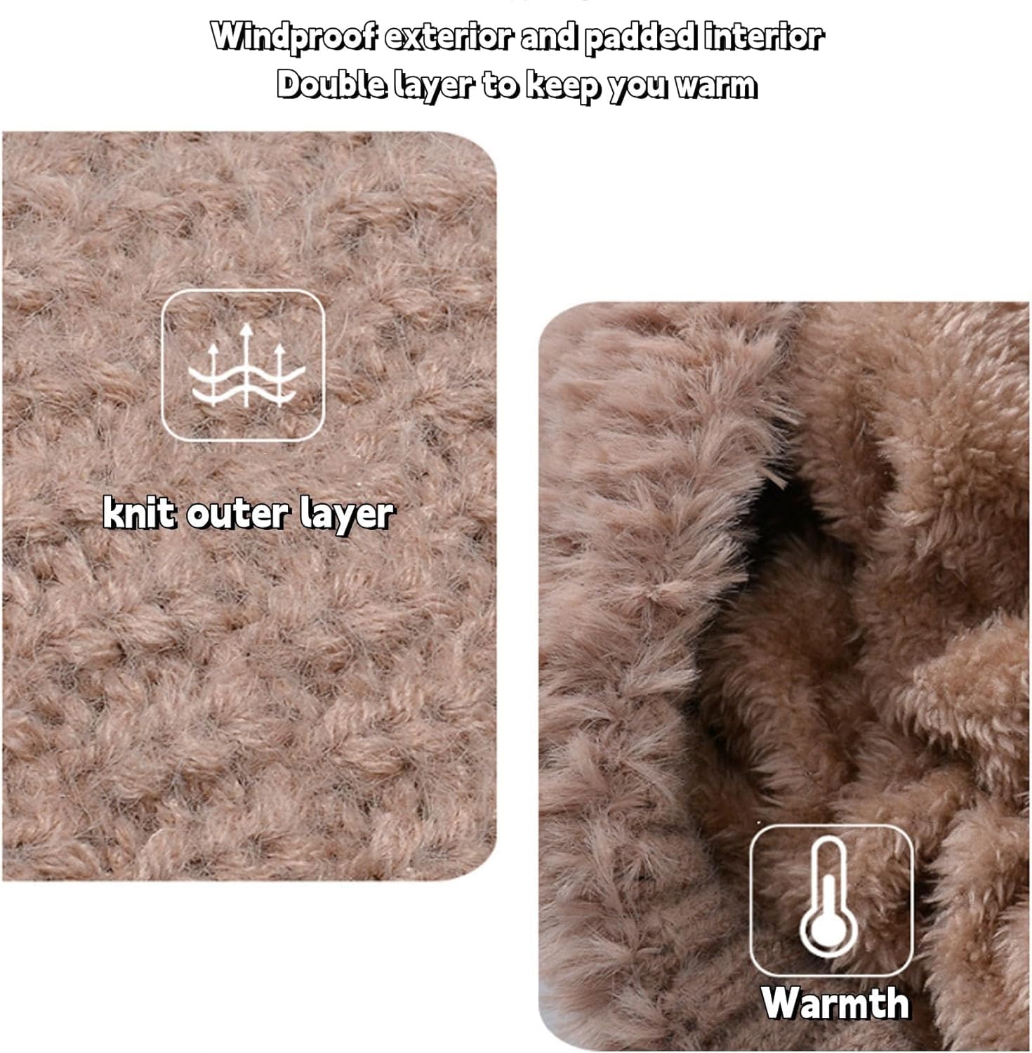 Czapka beanie 3 w 1 dla kobiet, dzianinowa kominiarka odporna na zimno czapka zimowa, wiatroszczelna czapka szalik na zewnątrz