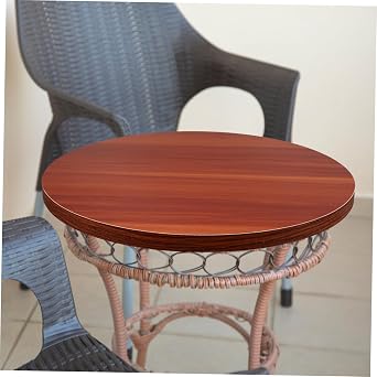 Dining Table Top and Easy Maintenance with Spacious Surface Wooden round Brown Minimalist Style for Kitchen and Dining Room Use