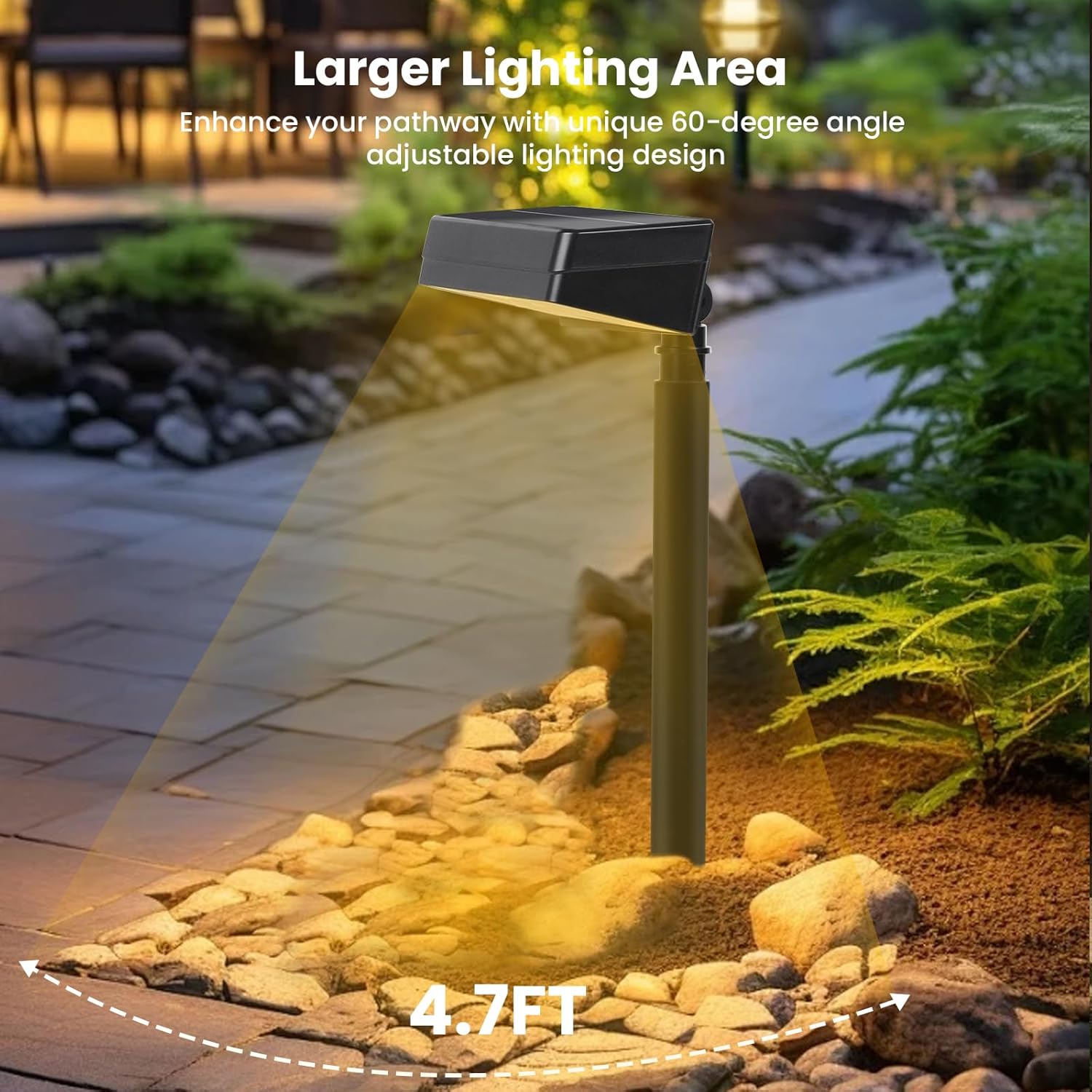 Solar Pathway Lights Outdoor, 8 Pack Bright Solar Lights Outdoor Waterproof, Auto On/Off 2-in-1 Fence & Garden Landscape Lighting with 10 Color Modes for Yard Path Lawn Walkway Driveway Decor