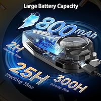 Vista 8 de Moman Casco de Moto Intercomunicador, Sistema de Comunicación de Casco de Moto Tipo Águila H2E con Chip Dual para Multitarea de Audio HiFi/Compartir