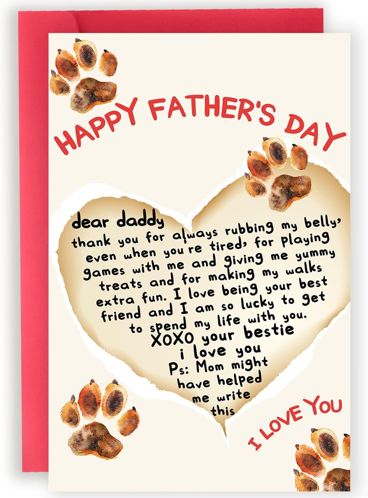 Amazon.com : Abeletree Cute Fathers Day Cards Gifts for Dog Dad, Lovely ...