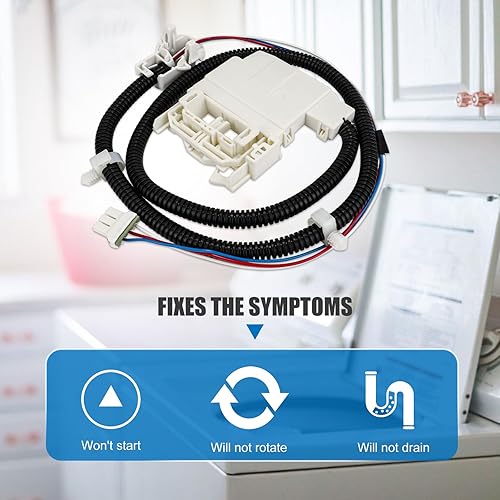 Miniatura 7 de WH08X32657 Interruptor de tapa de lavadora con arnés de cable para lavadoras GE, piezas de repuesto compatibles con la mayoría de interruptores de