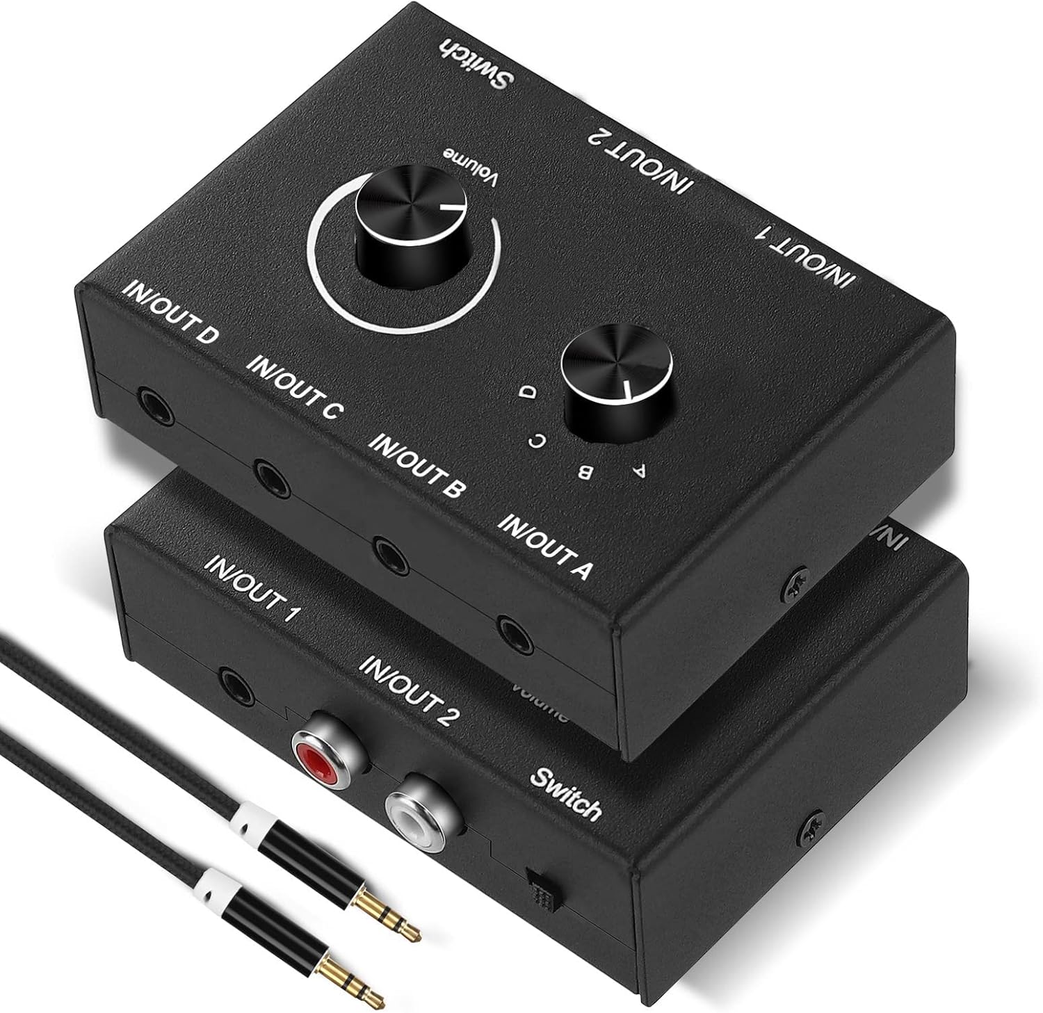 3.5mm Audio Switch, 4 in 1(3.5mm/R/L) Out,(3.5mm/R/L) 1 in