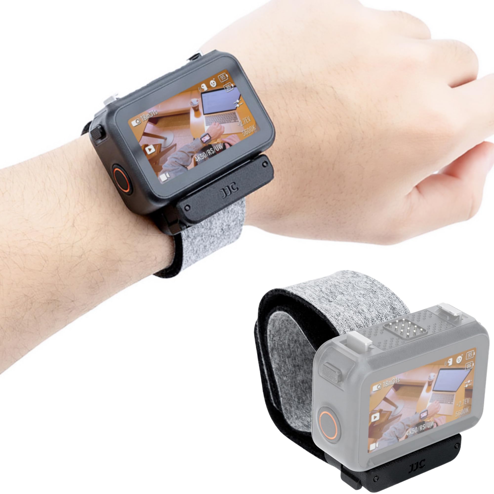 JJC Magnetische Halterung Handgelenk für DJI Osmo Nano Multifunktionales Vision Dock,Osmo Nano Armband Magnet Adapter für Display,16–25cm Verstellbare Schnellverschluss Band für Live-Bild & Vlogging
