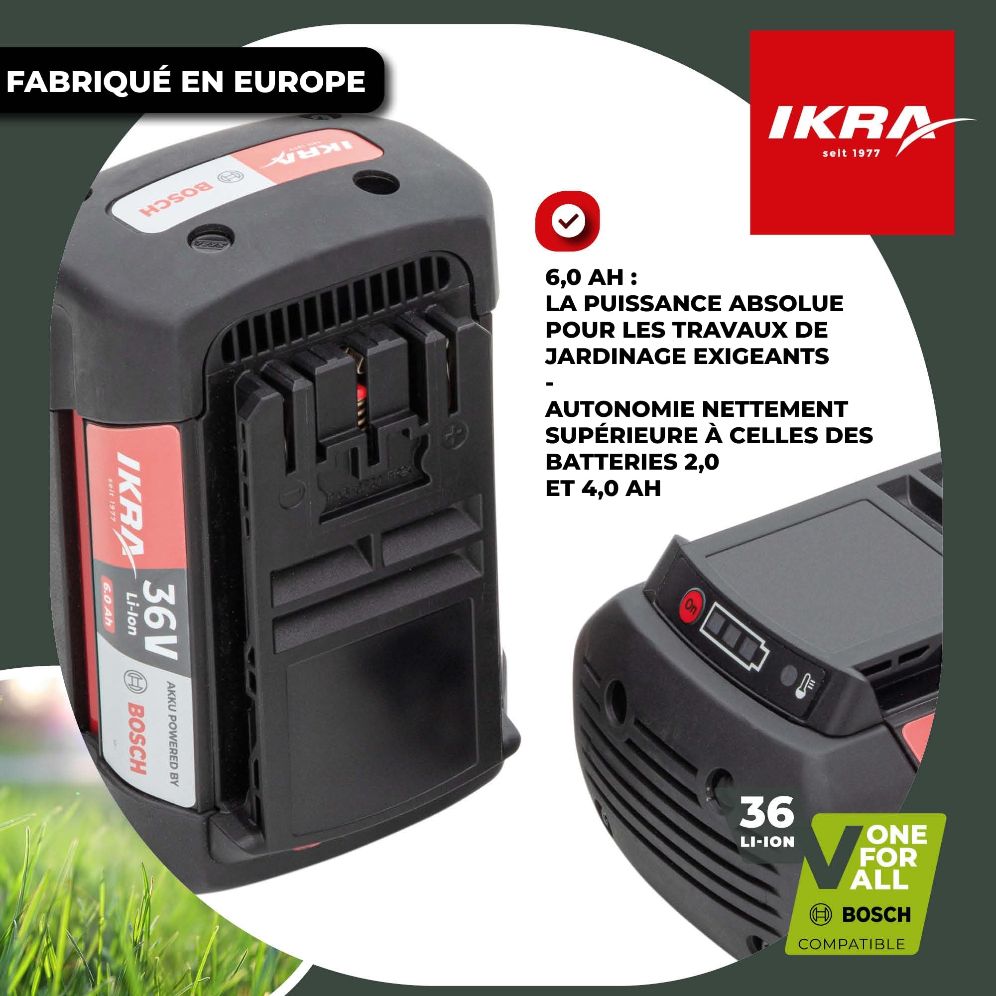 IKRA batterie de rechange 36V 6,0 Ah Li-Ion, type LI 28, Powered by Bosch