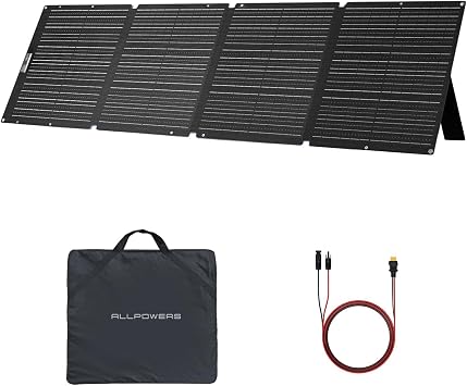ALLPOWERS SE200 200W Portable Solar Panel, Solar Charger for Power Station | S2000 PRO R600 R1500 LITE R2500 V2 R4000 P1800, Foldable Monocrystalline Solar Cell Solar Kit for RV Van Outdoor Off-Grid