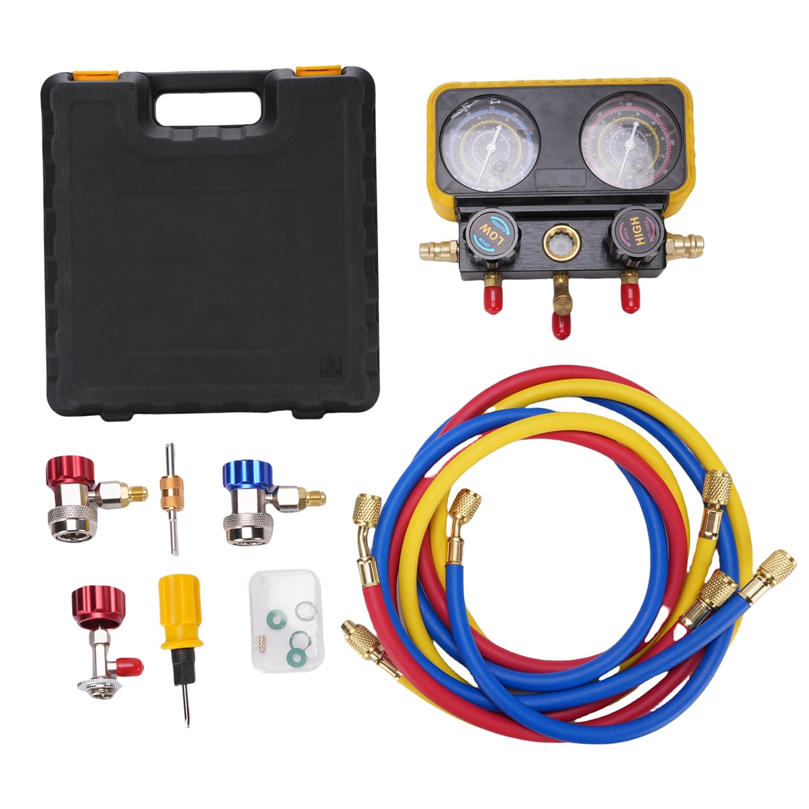 Kit di Refrigerante AC AC Set di CA Automobilistico con 3 Maniche di Sicurezza per la Valvola di Sicurezza per R410A R32 R134A R22