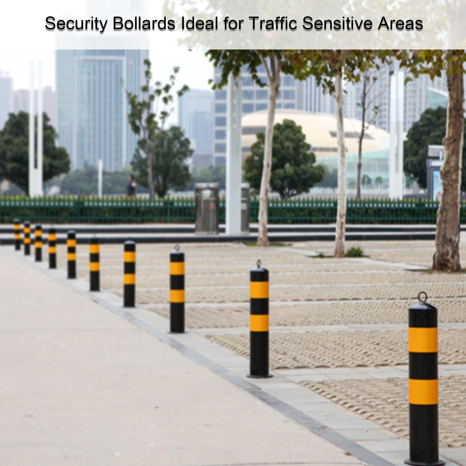 Borne de sécurité Amovible avec Bandes réfléchissantes, Poteau de signalisation pour la sécurité des allées, Colonne d'avertissement 50 cm / 20 Pouces