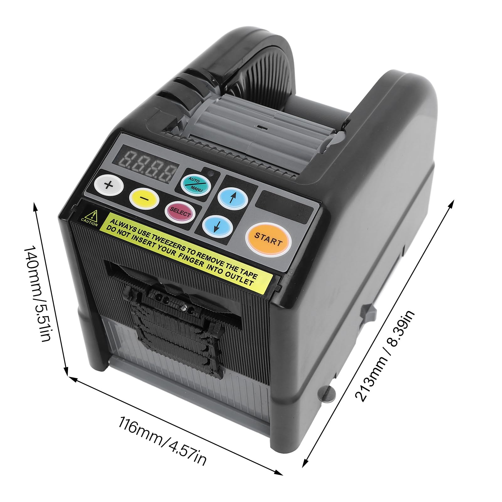 Dispensador Automático de Cinta, Máquina Cortadora de Cinta Eléctrica de Alta Precisión con Modo de Corte Automático y Función de Memoria, para Cintas de 6 Mm a 60 Mm de (Enchufe europeo