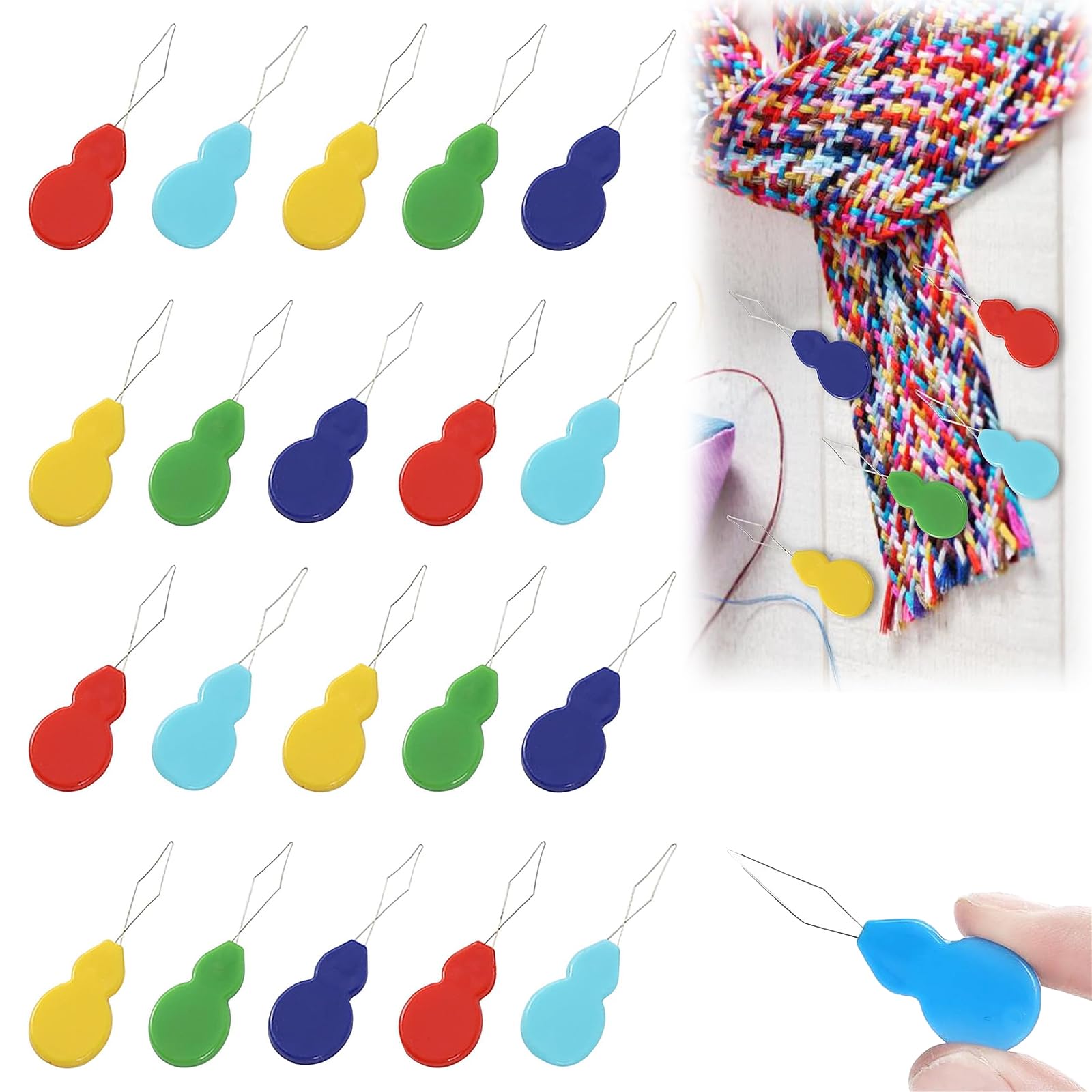 20 Pcs Needle Threaders, Needle Threader Hand Sewing, Sewing Machine Needles, Gourd Shaped Threading Tool, Easy to Insert for DIY Crafting & Embroidery (Multiple Colours)