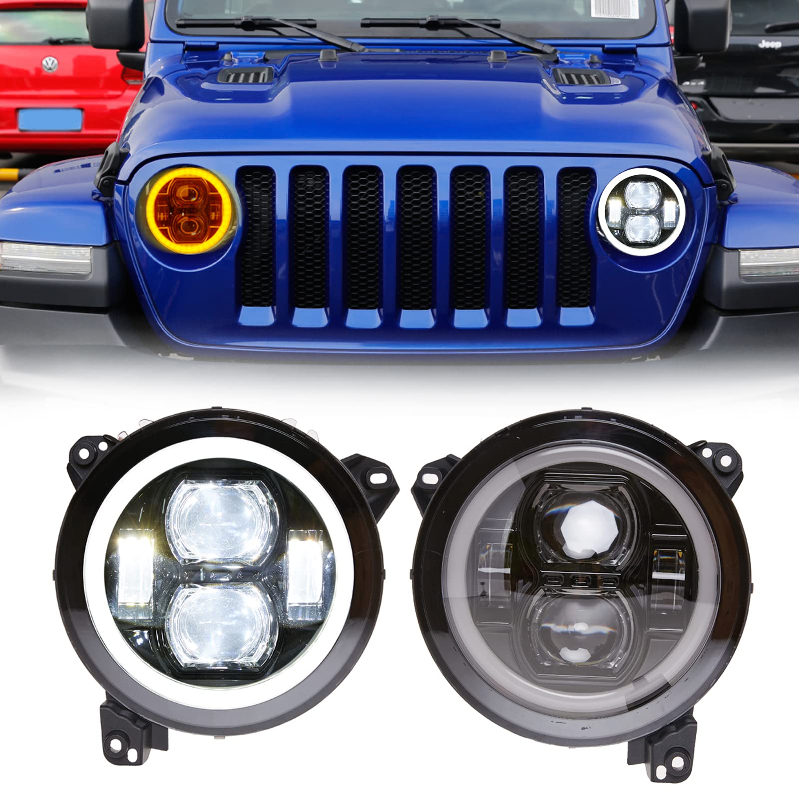 Buy Tykick Wrangler JL 9 Inch LED Headlights Round for Jeep Wrangler JL