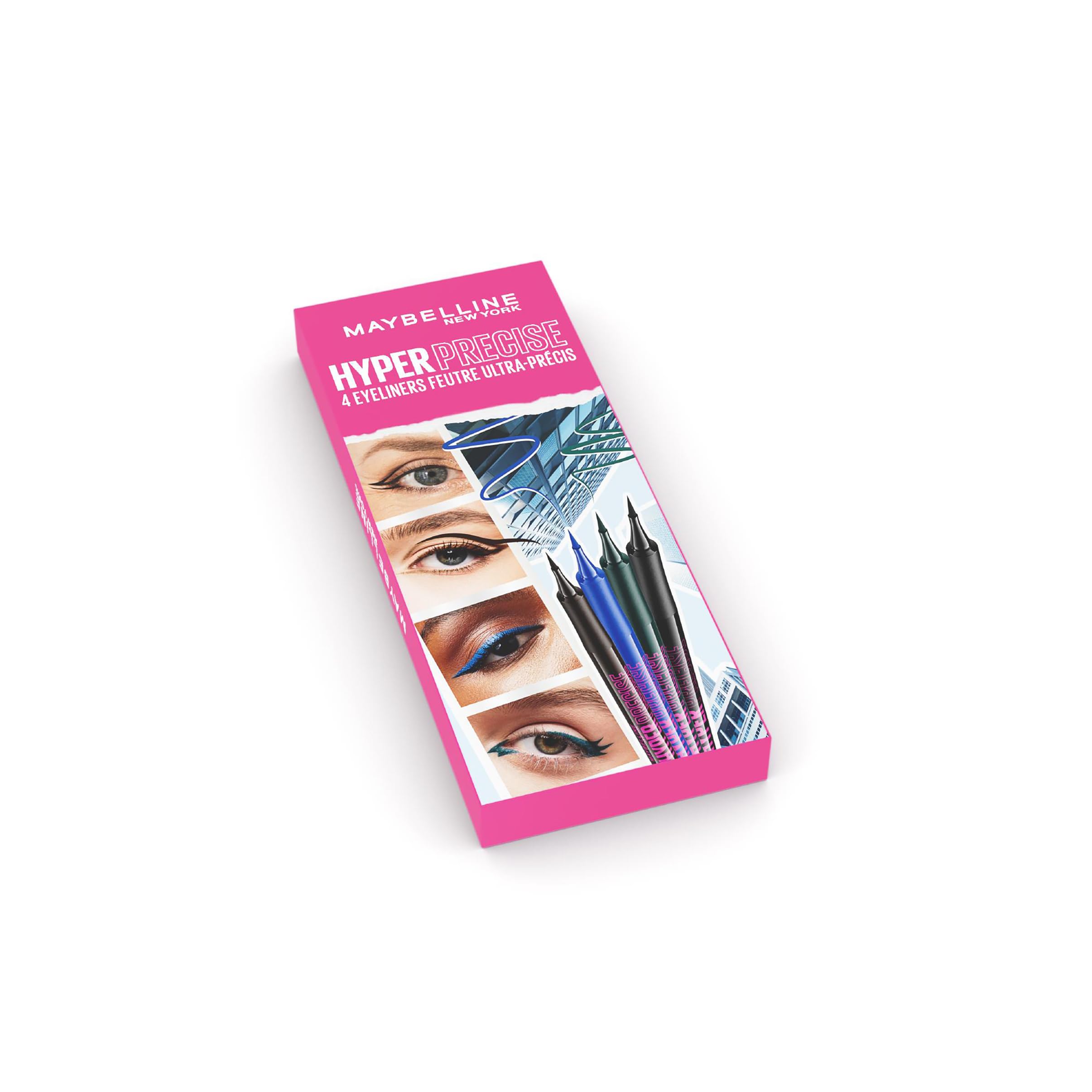 Maybelline New-York Ultra Precision Eyeliner, präzise Spitze, 24 Stunden Halt, ohne Übertragung, Hyper Precise Eyeliner, 701 Onyx matt, 710 Forest Brown, 720 Cobalt, 730 Emerald