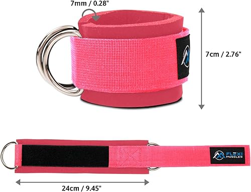 Miniatura 2 de Correas de tobillo Flexi MusCLES para máquinas de cable. Nuestras cómodas correas acolchadas ajustables para entrenamiento de tobillo con doble