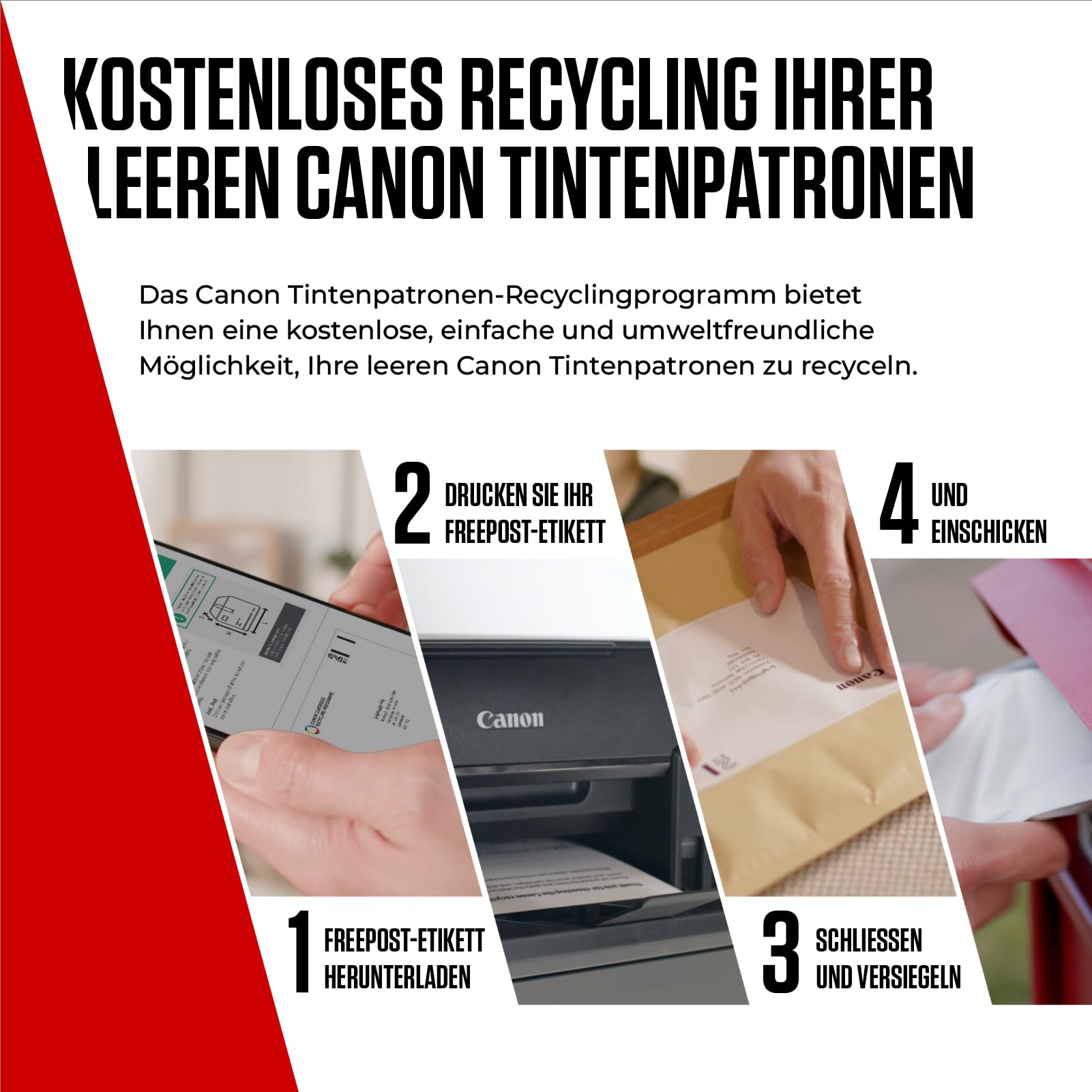 Canon Tintenpatrone – PG‑595XL / CL-586XL Original Druckerpatrone, 2er-Pack (1x Schwarz, 1x Farbe) + 50 Blatt 4x6-Fotopapier GP-501