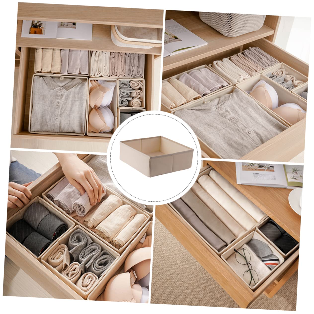 BESTOYARD 3piezas Caja De Almacenamiento De Ropa Interior Compartimentos Organizador Para Ropa Interior Para Armarios y Contenedor De Tela Para Calcetines y Sujetadores y Calcetines