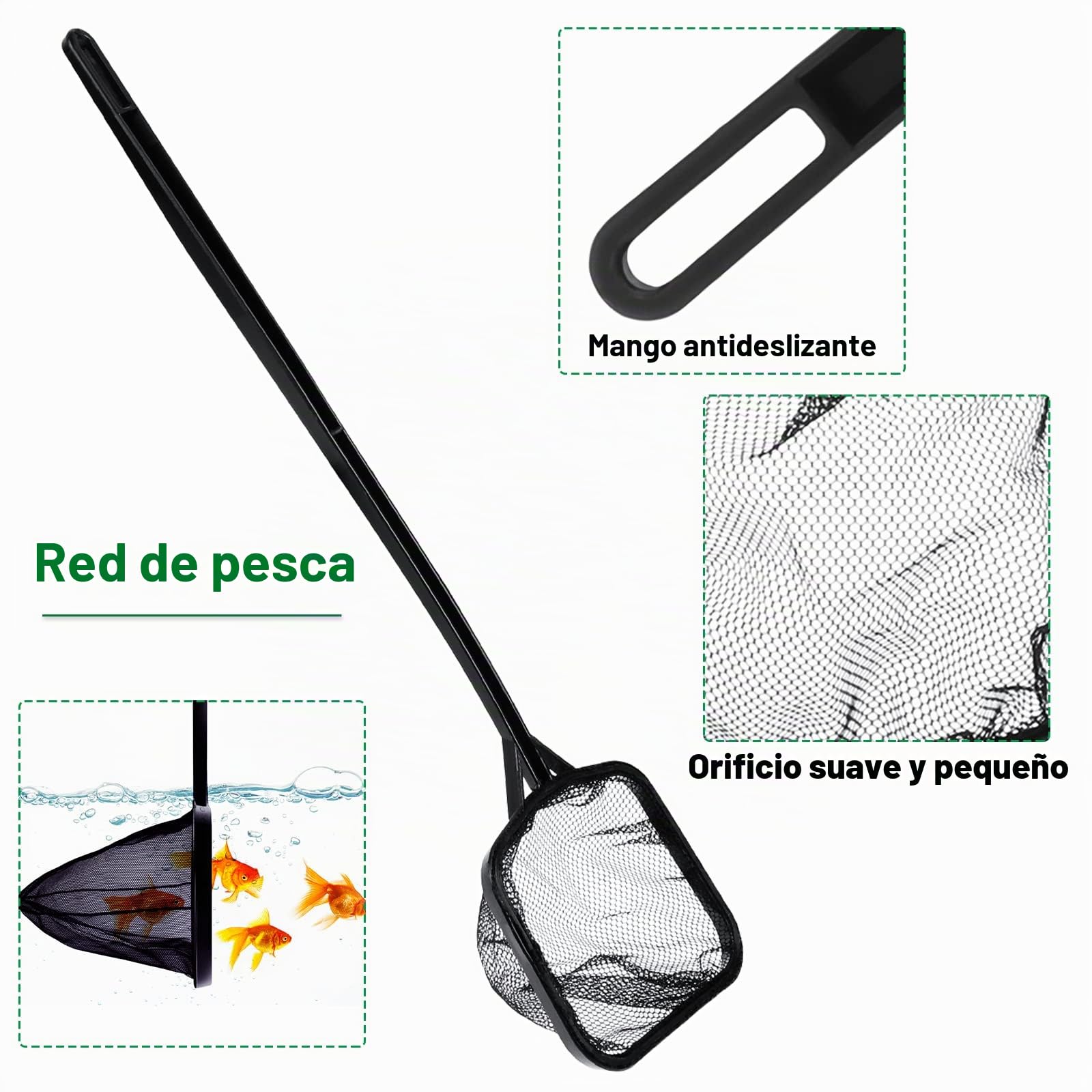 Kit de Herramientas de Acuario Coolty 7 en 1 para Plantas Acuáticas - Pinzas de Tijera de Acero Inoxidable, Herramientas de Limpieza de Acuario, Red de Pesca y Raspador de Algas