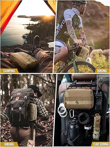 Miniatura 8 de OneTigris MOLLE Pouch, Tactical Admin Pouch Belt EDC Tool Organizer Zippered Utility Waist Pack 7.5"x5"x2" Camocolor