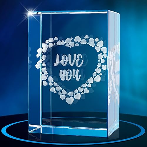 ArtPix 3D Marco de corazón de cristal, regalos personalizados para el día de San Valentín para él, ella, mamá, papá, imagen grabada con láser 3D,