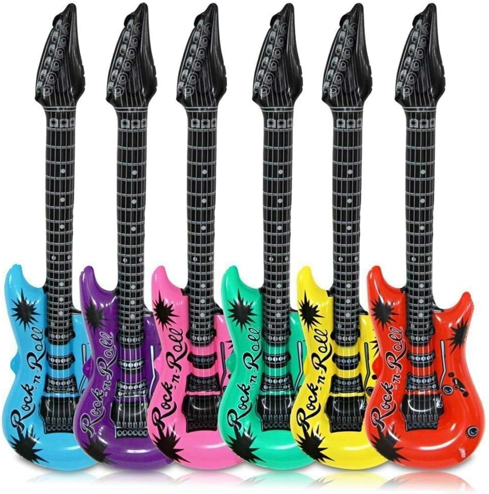 ALUNA 4pcs Inflatable Blow Up Guitars 96cm Party Fun Accessories Jumbo Size