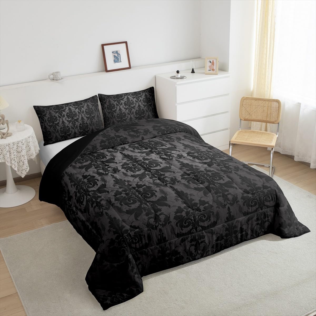 3D Ditsy Flower King Size Duvet Cover Sets Country Bloom Soft Microfiber Bedding Set With Zipper Closure, Quilt Cover 220x230cm With 2 Pillowcases