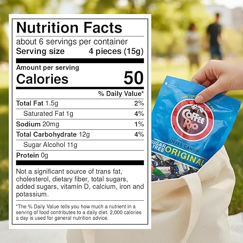Miniatura 3 de Coffee Rio Caramelos de café con leche sin azúcar y originales, paquete variado de 4 (3 onzas cada uno), caramelos duros sin azúcar envueltos