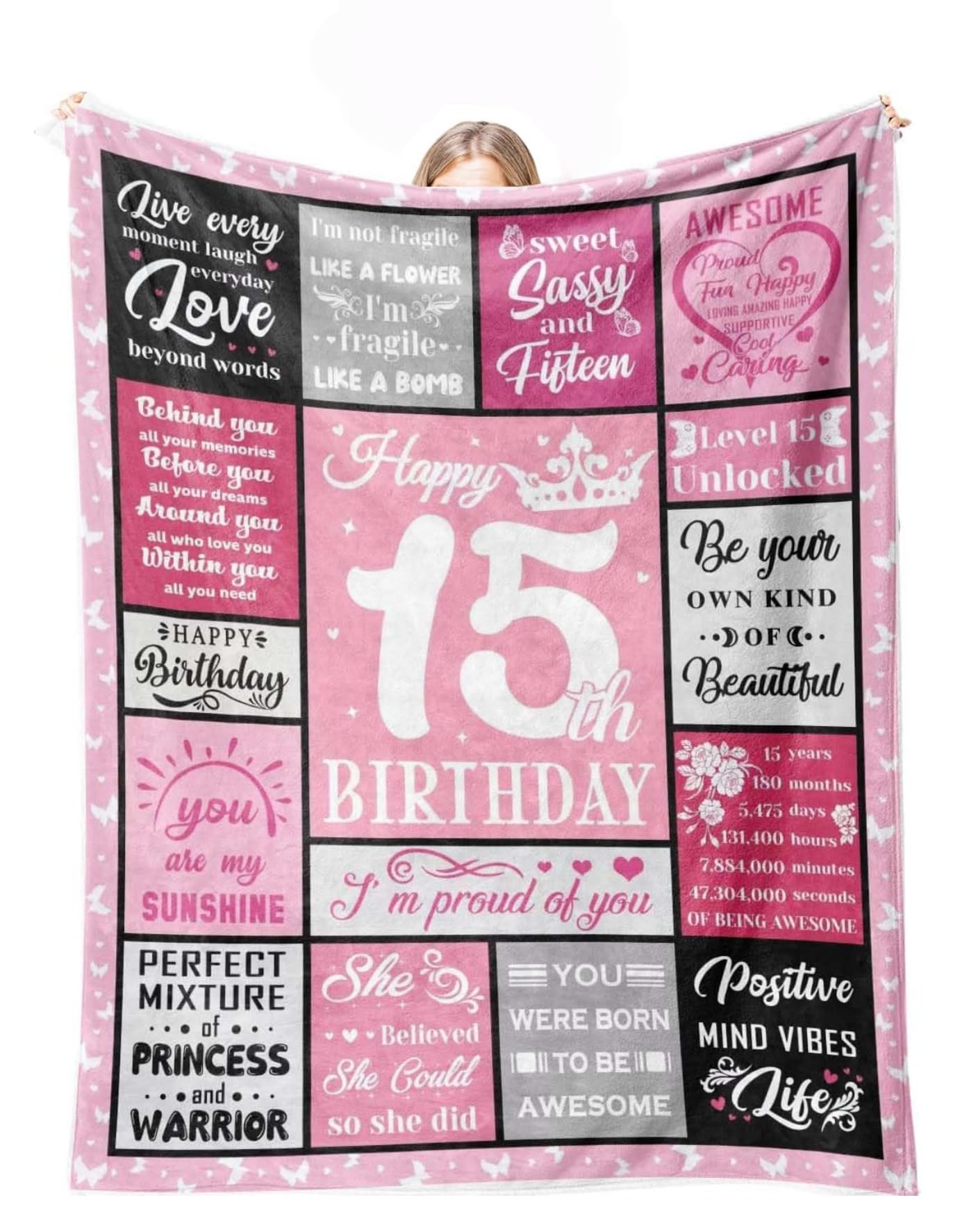 Cadeau d'anniversaire pour fille contre le froid : plaid 150 x 200 cm