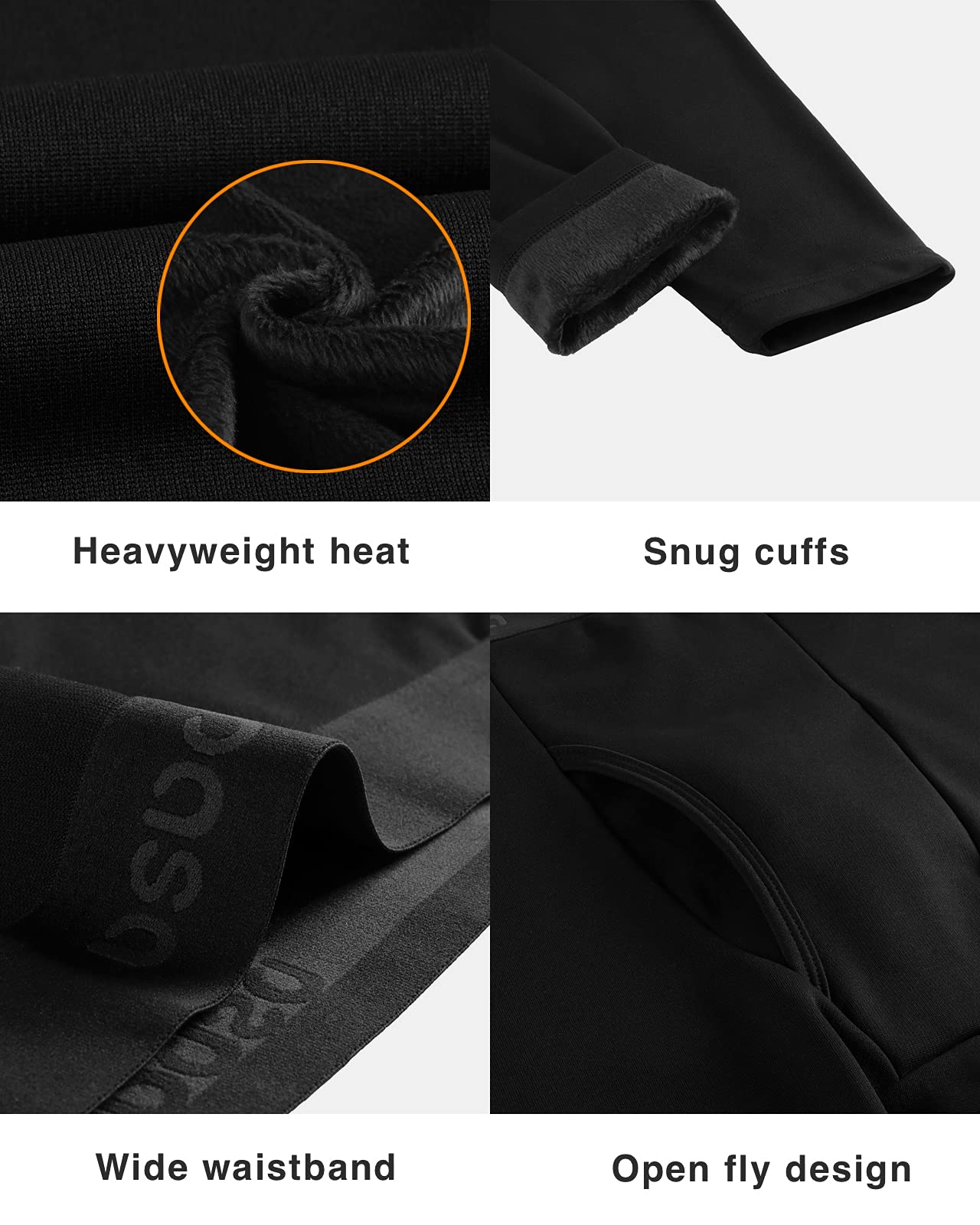 LAPASA Pacco da 2 o 1 Calzamaglie Termica Uomo Fodera in Pile Medio/Pesante Pantaloni Termici Sportivi Strato Base Biancheria Intima Leggings Caldi M10/M25/M56