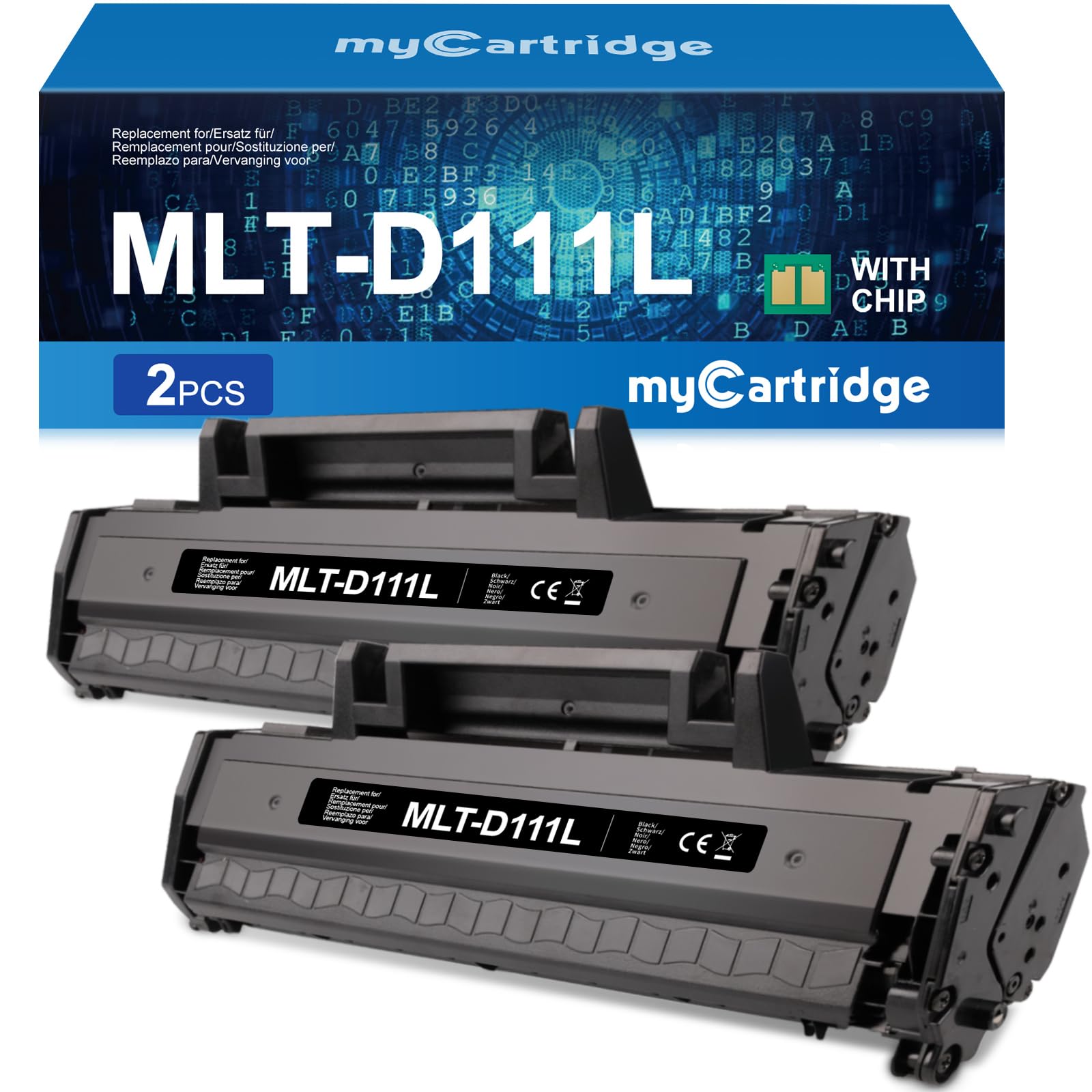 MYCARTRIDGE MLT-D111L Toner Kompatibel für MLT-D111S MLT D111L Samsung MLT-D111S für Samsung Xpress M2070W Toner Samsung M2020 Samsung M2070 (2 Schwarz)