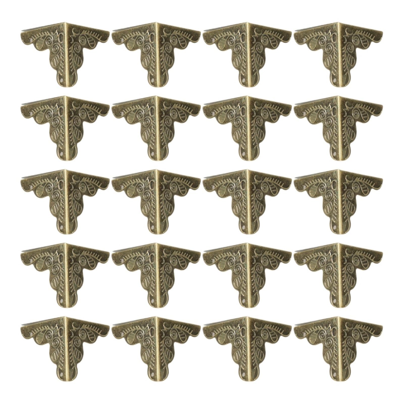 30Pcs Bronze 25Mm Hard Zinc Alloy Corner Guards For Furniture Edges Style Protective Decorative Box Protectors