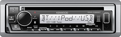 KENWOOD KMR-D382BT (50 W x 4 canales) Unidad principal estéreo de automóvil DIN/marino con Bluetooth, llamadas manos libres, reproductor de CD, USB,