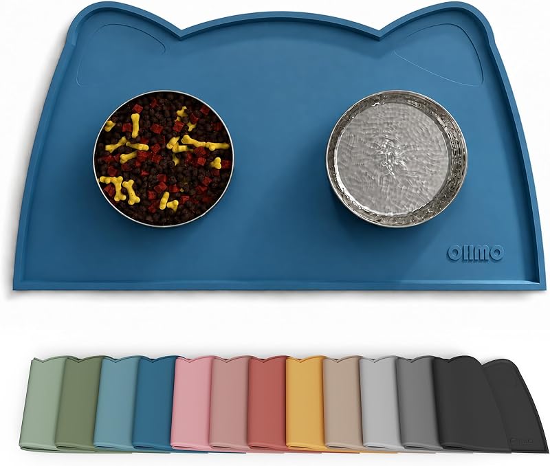 Tapete de Silicone para Comedouro de Gatos OHMO, Teal, 46,0 x 25,0 cm