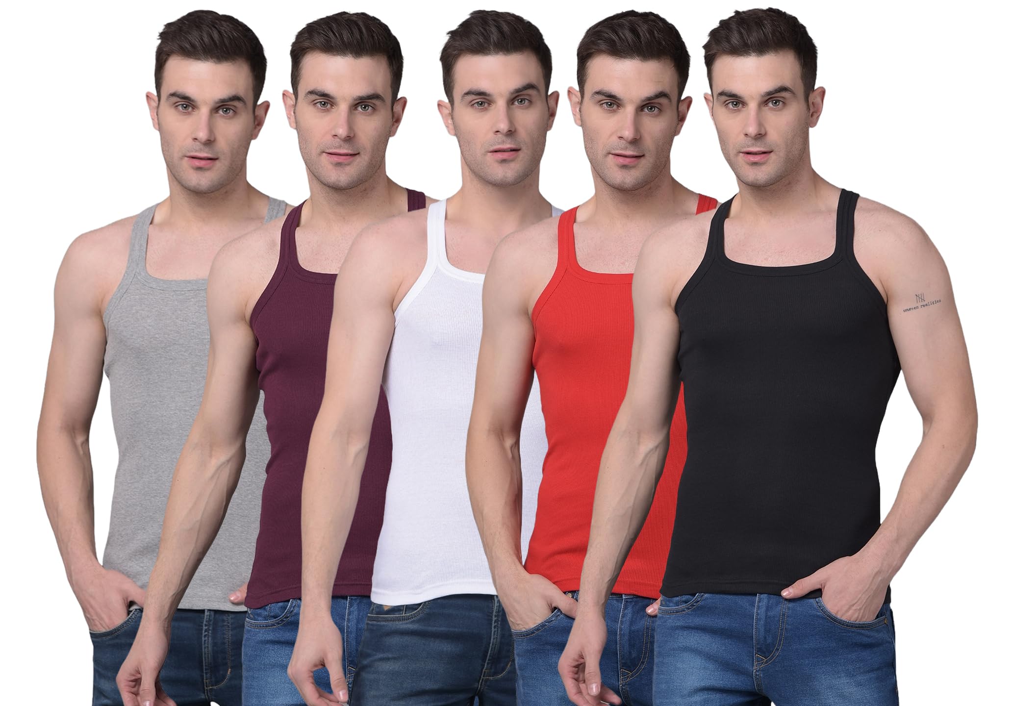 dollar bigboss Men's Solid Cotton Gym Vest (Colour May Vary)-picture-38