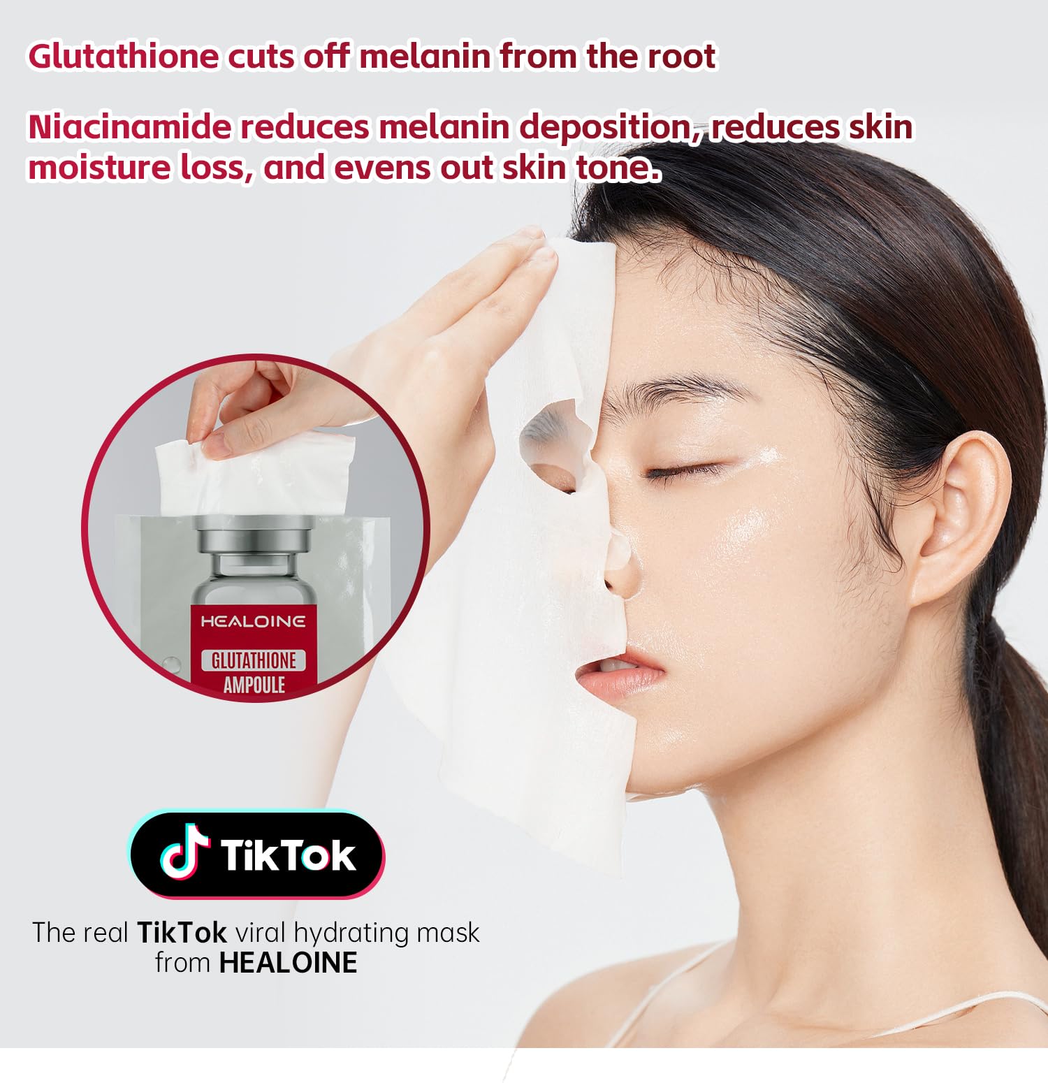 glutathione tiktok HEALOINE Glutathione Face Mask – Brightening Korean Skincare with  Nicotinamide & VC, Moisturizing Sheet for Women, Soothing Facial Care  (30g*10ea) :