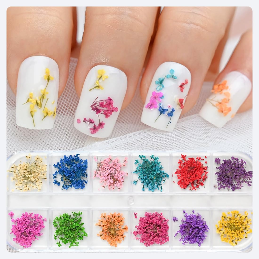 Stickers Autocollants Nail Art Motifs Fleurs Multicolores - Accessoire Ongles, Neuf