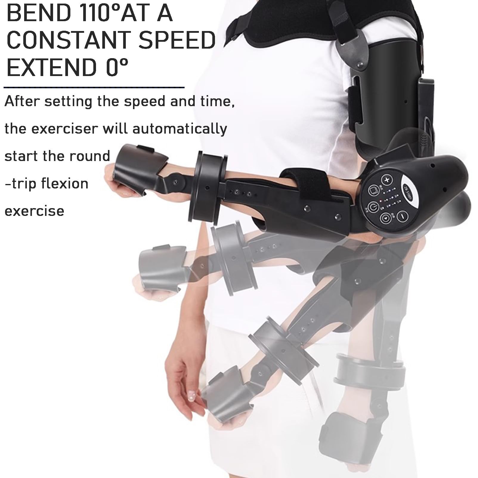 ExoticaBlend Appareil de Rééducation Électrique du Coude Support de Coude Articulé Exerciseur de Bras Convient Aux Patients Hémiplégiques Victimes d'Avc,Left